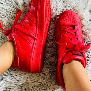 Red Adidas sneaker